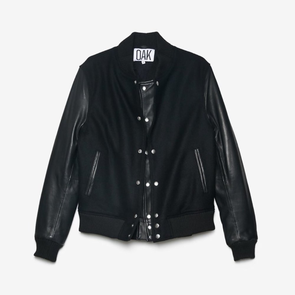 OAK: Double front varsity jacket